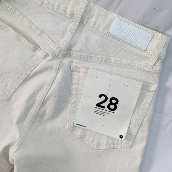 Re/Done 70S High Rise Skinny Bootcut Jean Button Fly Frayed Vintage White 28 NWT - Picture 11 of 15